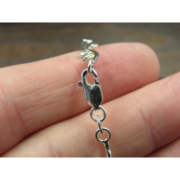 7" Sterling Silver Tarnished Floral Chain Bracelet Vintage Elegant Beautiful - Picture 4 of 6